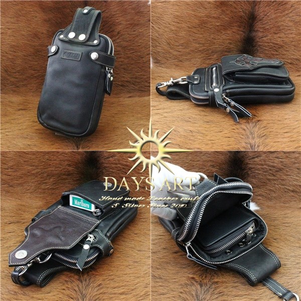 牛革 型押しクロコダイル クロスポイント レザーヒップバッグ ウエスト