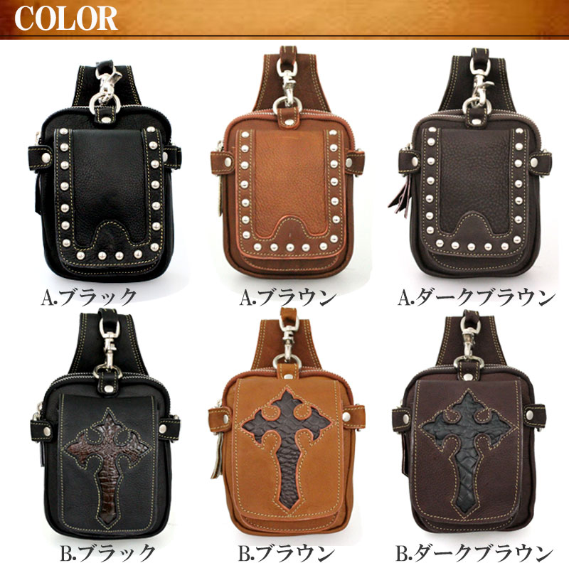 牛革 ベルトポーチ レザーバッグ レザーヒップバッグ ウエストバッグ