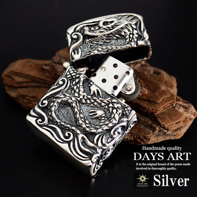 オイルライター　純銀　sterling silver 950 アラベスク　彫刻